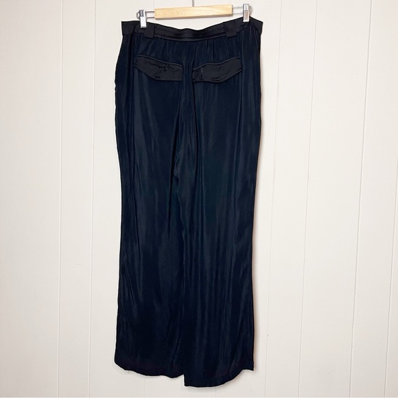 Good American Semi Sheer Trousers 4 XL black lightweight‎ pants satin pockets - Picture 5 of 14
